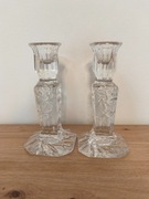 Świeczniki szkło szlifowane zestaw 2szt