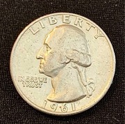 USA. 25 centów. 1961D. Silver. WASHINGTON QUARTER .