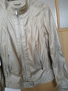 SURE___beżowo-złota kurtka ażur na lato __BDB___38