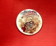 stara przypinka Smerf Ważniak 