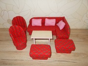 mebelki dla lalek barbie narożnik kanapa fotele