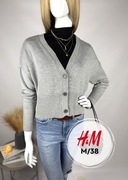 Szary kardigan H&M M/38 na guziki na co dzień casual elegancki na zimę