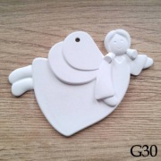 Aniołek dziewczynka zawieszka figurka do malowania dla dzieci 3D z gipsu