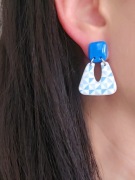 Kolczyki z gliny polimerowej i żywicy uv, kolczyki na sztyfcie, wiszące 