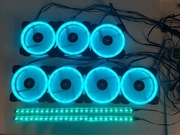 Wentylatory 120x120mm ARGB 7 szt + 2 listwy argb + kontroler z pilotem