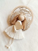 Anioł zawieszka makramowa lalka Dzień Babci Kochanej Babci box sznurek 