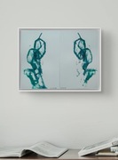 Komplet oryg. obrazów akryl. "Więź" z cert. autent.