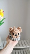 Piesek na szydełku, Bulldog handmade, dekoracja 
