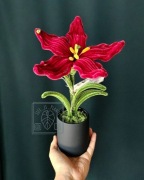 Bukiety, Doniczka ceramiczna Kwiaty idealne na prezent , druciki szenilowe