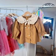 Płaszczyk kurteczka 92 vintage oldschool brązowa z kołnierzem kołnierzykiem