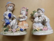 Dwie, porcelanowe, "sielskie" figurki