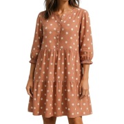 F&F sukienka midi w grochy 42 XL wiosenna letnia wiskoza 100%