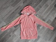 Bluza welurowa dziewczęca z kapturem 134-140