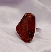 Pierścionek Srebro i Bursztyn