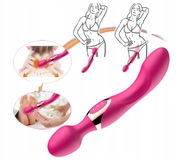 Wibrator damski dwustronny masażer łechtaczki dwa silniczki 2w1 czerwony