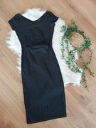 Czarna sukienka z wycięciem na brzuchu Topshop 38M krótka dopasowana mini