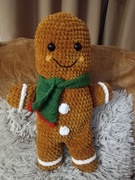 Piernikowy Ludzik. Ręcznie robiony na szydełku, 45 cm.wysokości