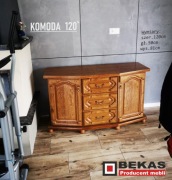 Stylowa Komoda 120` Dąb Rusikalny Złoty Śliczna BEKAS Producent Mebli 