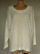 # Śliczny ażurowy dłuższy tył ecru - JANINA - 48 #