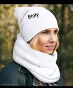 Komplet czapka komin Polska produkcja Biel