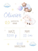 Metryczka narodzin PDF do własnego wydruku Boho Plakat 30x40 