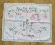 Makata serweta ludowa haftowana do kuchni retro