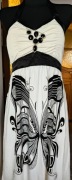 Biało czarna sukienka z motylem na ramiączka