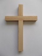 Drewniany duży dębowy krzyż na ścianę 20x14 cm