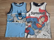 2 x Bluzka koszulka bez rękawów Batman/Superman rozm. 134/140 - 9/10 lat