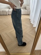 Spodnie jeansy o kroju ballon ciemny jeans bawełna 