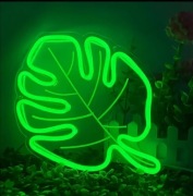 Neon liść monstery LED ozdoba duża neon 36x27