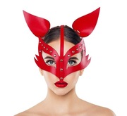 Sexy Maska czerwona na twarz kot skóra ekologiczna uniwersalna