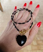 Naszyjnik Choker z Kamieni Naturalnych Onyks Spinel Cytryn Hematyty 