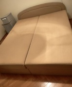 Wielkie solidne,drewniane łóżko z podwójnym pojemnikiem,175/205