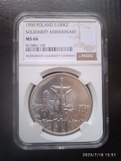 MONETA SOLIDARNOŚĆ TYP A 1990 100000 ZŁ NGC MS 66