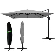 Parasol Ogrodowy "Roma" 3 X 3 M Szary Z Pokrowcem