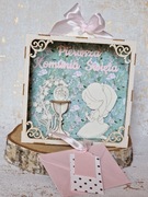 Pamiątka I Komunii ramka 3d dla dziewczynki box 