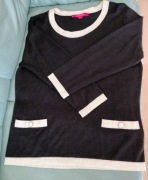 Lekki sweterek wełna z akrylem rozmiar L.