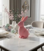 Ozdoba dekoracja wielkanocna do domu wnętrza - figurka zając wielkanocny L