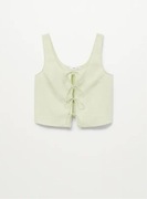 Mango top kokardy wiązany zielony kokardki coquette gorsetowy miętowy boho