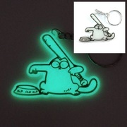 Brelok kot Simon głodny z kijem Simon's cat świecący w ciemnościach