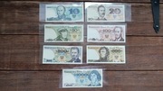Zestaw banknotów PRL stan bankowy UNC 7 szt.