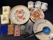 Różności z PRL zestaw Wizamet kubek talerz latarka pojemnik kieliszki 