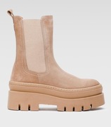 Botki sztyblety Badura skórzane beżowe nowe r. 40