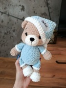 PROMOCJA | Ręcznie robiony miś w piżamce z imieniem, personalizowany 