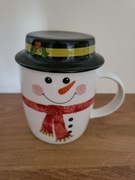 Kubek świąteczny ceramiczny bałwan z nakryciem 380 ml Altom Design