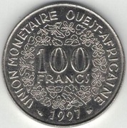 Afryka Zachodnia (BCEAO) 100 franków 1997 - 26 mm - nr 1
