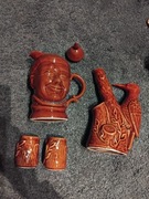 Zestaw karafka kieliszki kufel prl dzięcioł twarz