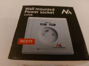 Maclean Gniazdko prądowe do zabudowy z 2xUSB MCE79