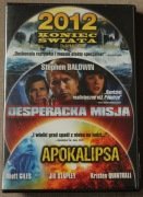 APOKALIPSA, DESPERACKA MISJA i 2012:Koniec świata - zestaw 3 filmów na DVD